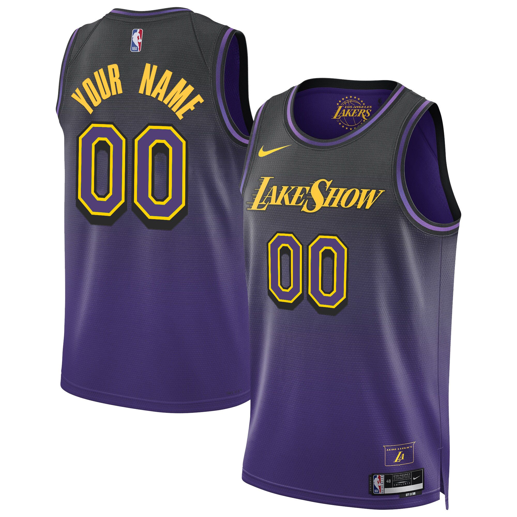 Men Los Angeles Lakers Purple 2025 Nike Swingman Custom NBA Jersey->customized nba jersey->Custom Jersey
